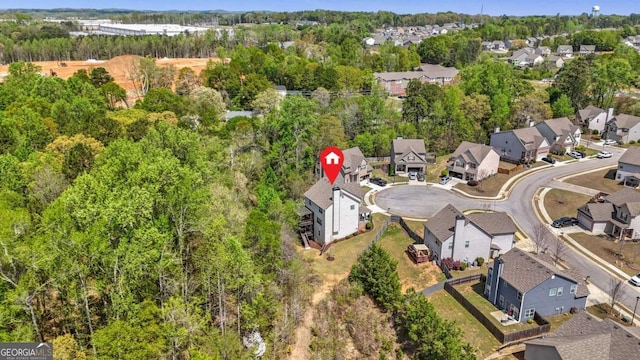 bird's eye view with a residential view