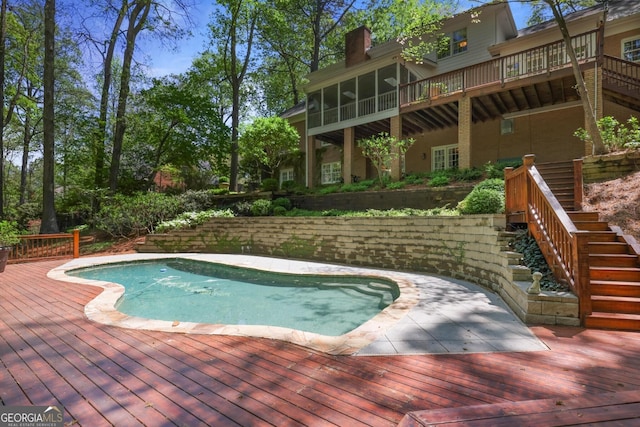 2000 Old Dominion Rd, Atlanta, GA 30350 - pool featuring stairway and a deck