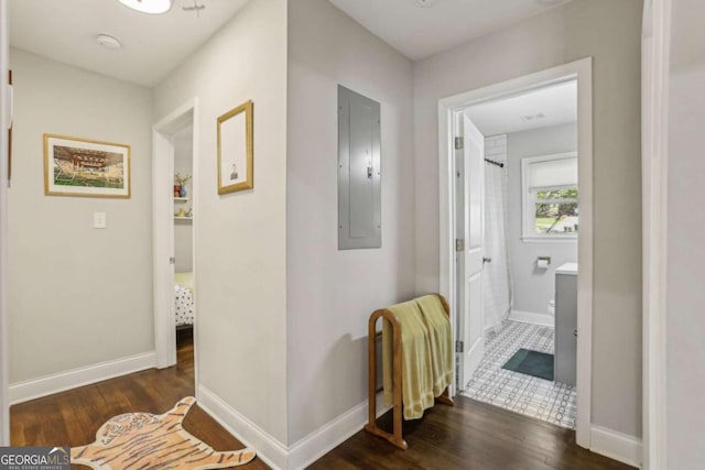 952 Columbia Dr, Decatur, GA 30030 - corridor with electric panel and wood finished floors
