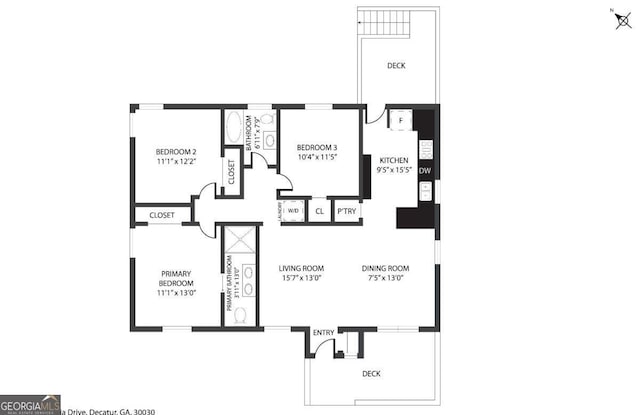 952 Columbia Dr, Decatur, GA 30030 - view of floor plan / room layout