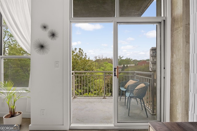 doorway to outside with a wealth of natural light
