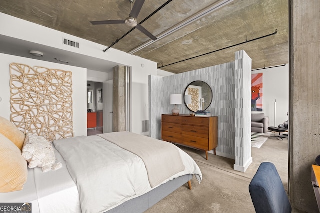 bedroom featuring visible vents