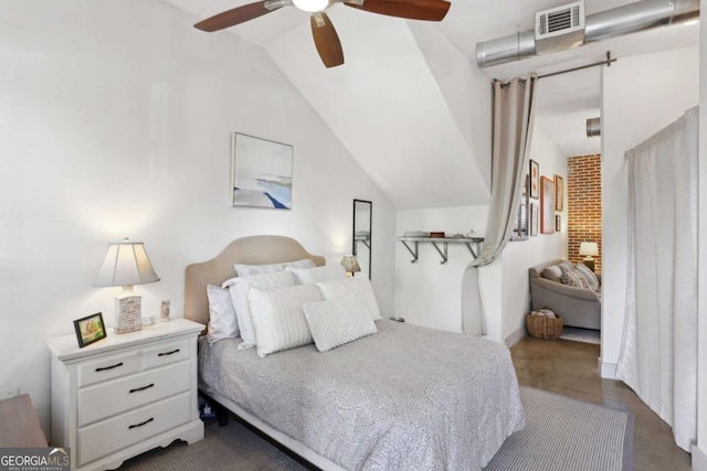 791 Wylie St SE Unit 1111, Atlanta, GA 30316 - bedroom with visible vents, a ceiling fan, and vaulted ceiling