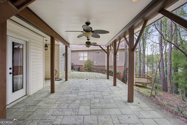 4284 Windy Gap Ct NW, Kennesaw, GA 30144 - view of patio with central air condition unit and a ceiling fan