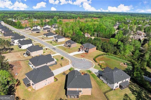 bird's eye view with a residential view
