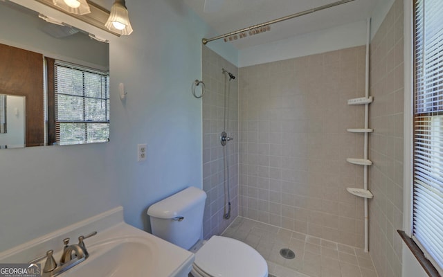 186 Foxdale Dr, Toccoa, GA 30577 - full bathroom featuring toilet, a tile shower, and vanity