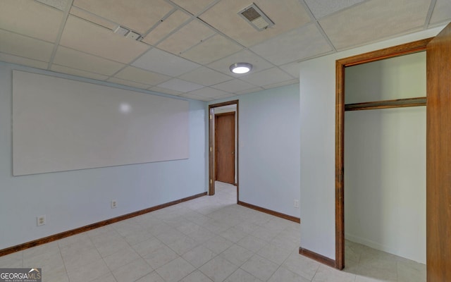 186 Foxdale Dr, Toccoa, GA 30577 - finished below grade area featuring visible vents, a paneled ceiling, and baseboards