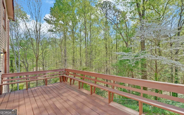 186 Foxdale Dr, Toccoa, GA 30577 - wooden terrace featuring a view of trees