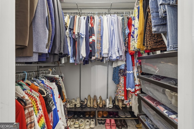 view of walk in closet