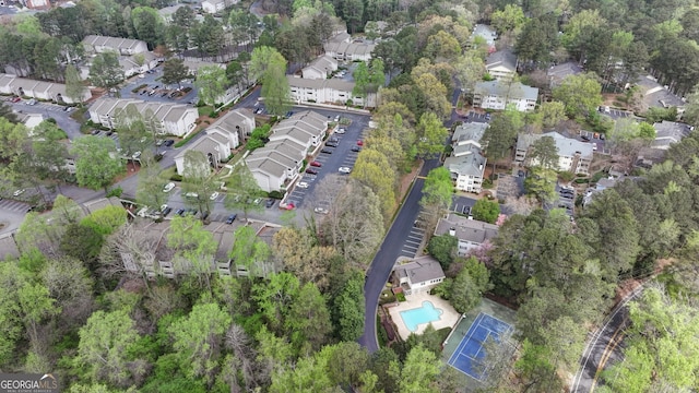 6820 Glenridge Dr Unit C, Sandy Springs, GA 30328 - aerial view of property and surrounding area with nearby suburban area and a pool area