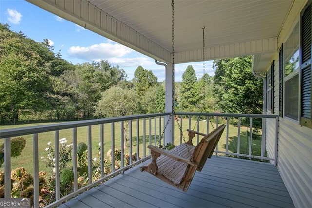 19 Mccrary Ct, Ellijay, GA 30536 - view of wooden deck
