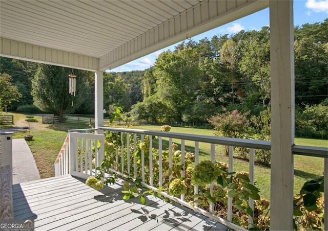 19 Mccrary Ct, Ellijay, GA 30536 - wooden terrace featuring a yard