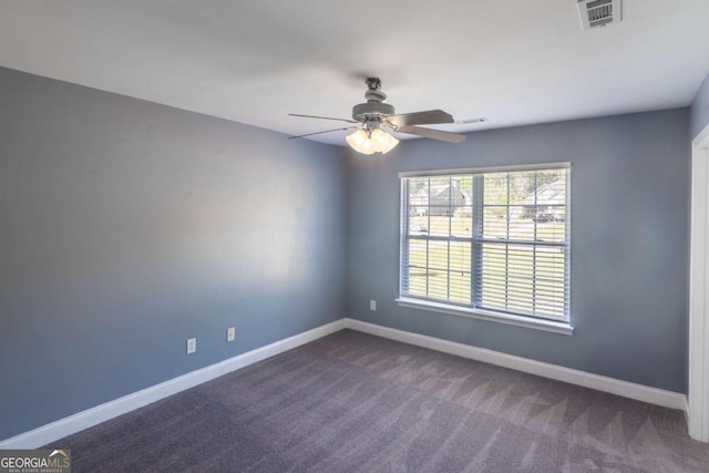 170 Shoal Park Dr, Mcdonough, GA 30252 - empty room featuring ceiling fan, baseboards, carpet, and visible vents