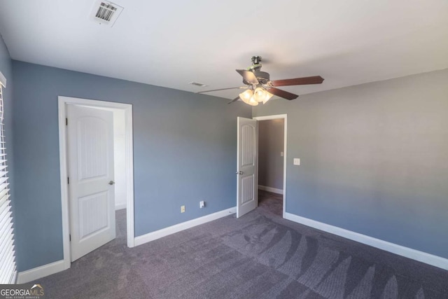 170 Shoal Park Dr, Mcdonough, GA 30252 - unfurnished bedroom with visible vents, baseboards, carpet flooring, and ceiling fan