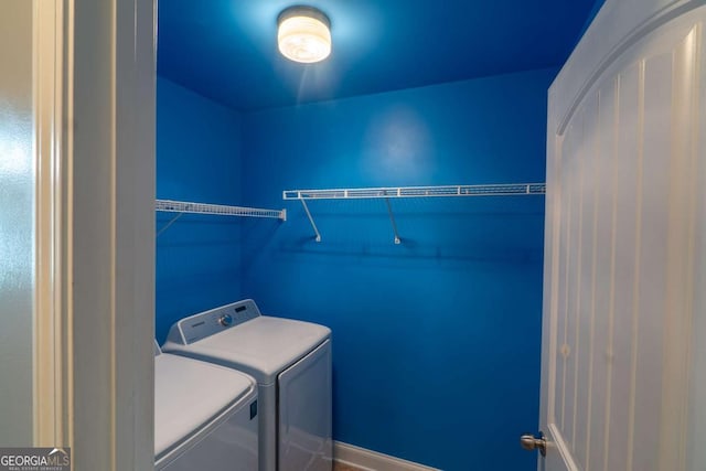 170 Shoal Park Dr, Mcdonough, GA 30252 - laundry room with washer and dryer, laundry area, and baseboards