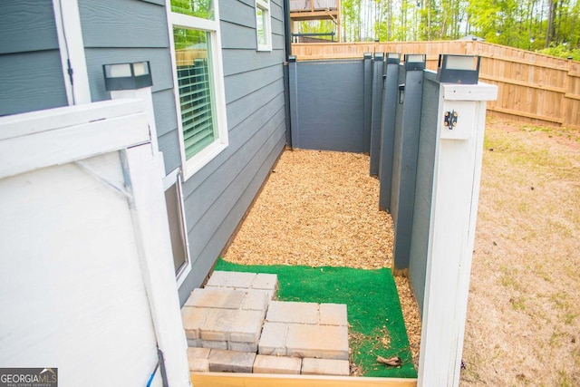 exterior space featuring fence
