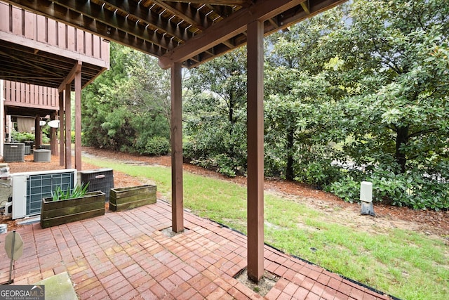 view of patio featuring central AC unit