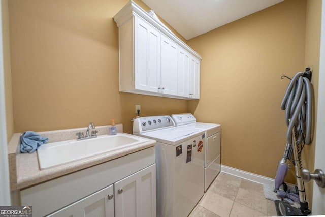 20 Rivercreek Xing, Kingston, GA 30145 - laundry room featuring cabinet space, separate washer and dryer, and light tile patterned flooring