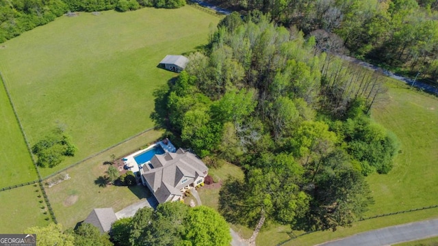 bird's eye view with a rural view