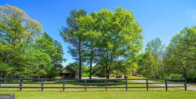 surrounding community featuring fence and a lawn