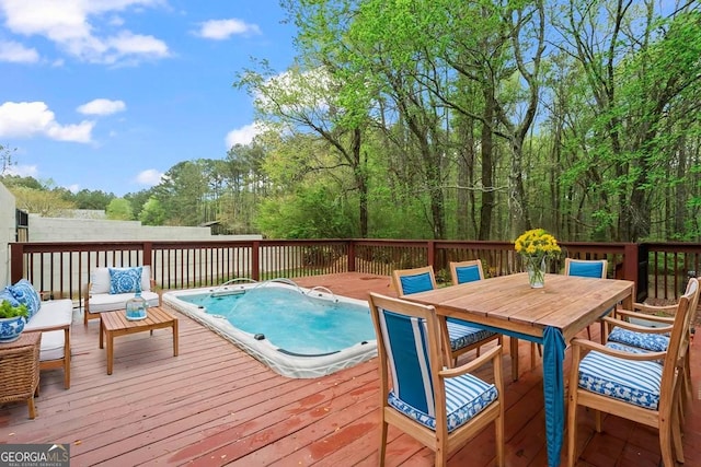 2455 Horseleg Creek Rd SW, Rome, GA 30165 - view of pool with outdoor dining area, a deck, and an outdoor hangout area