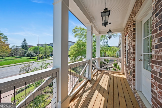 deck featuring a porch