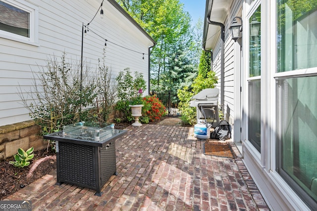 view of patio / terrace with a grill
