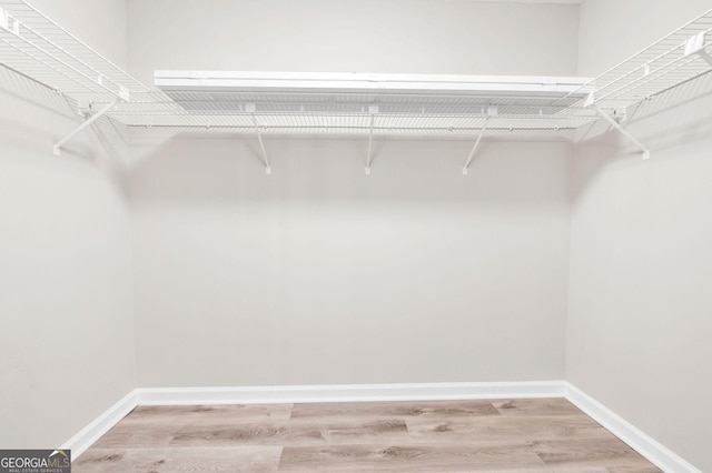 spacious closet with light wood-type flooring