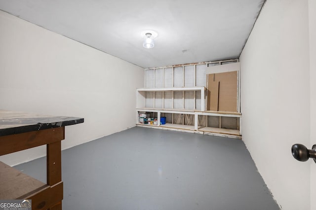view of finished basement