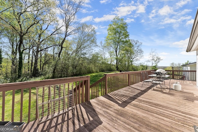 view of wooden deck