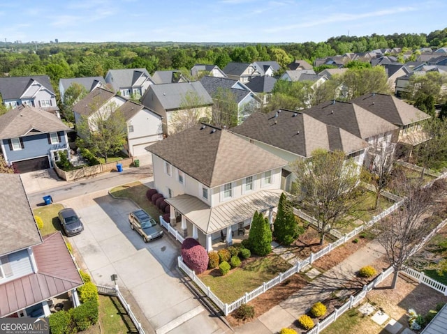 bird's eye view with a residential view