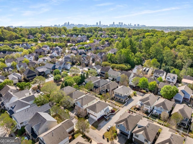 bird's eye view with a residential view