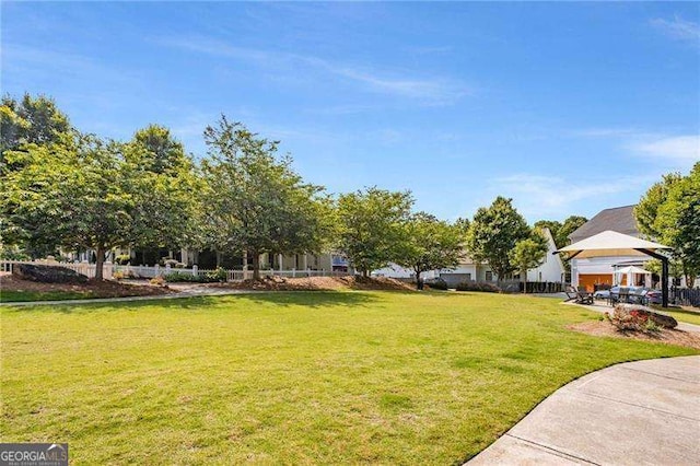 view of yard with a gazebo