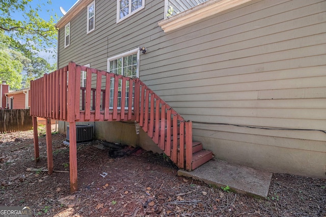 3742 Linecrest Rd, Ellenwood, GA 30294 - exterior space with fence, a deck, and central AC