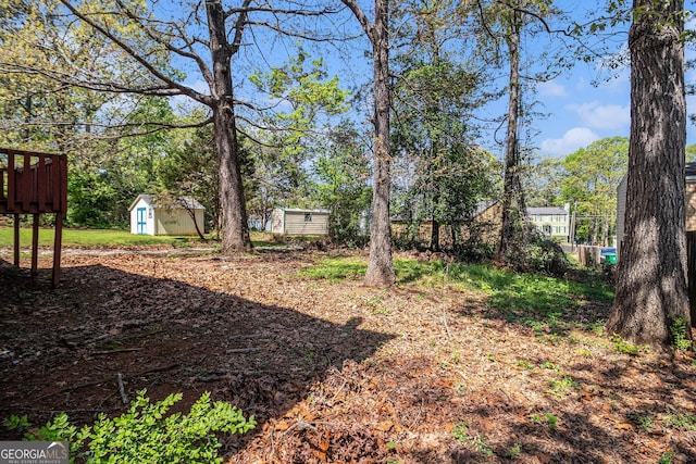 3742 Linecrest Rd, Ellenwood, GA 30294 - view of yard featuring an outbuilding and a storage unit