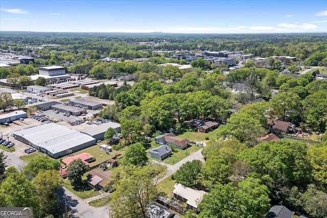 drone / aerial view with a forest view