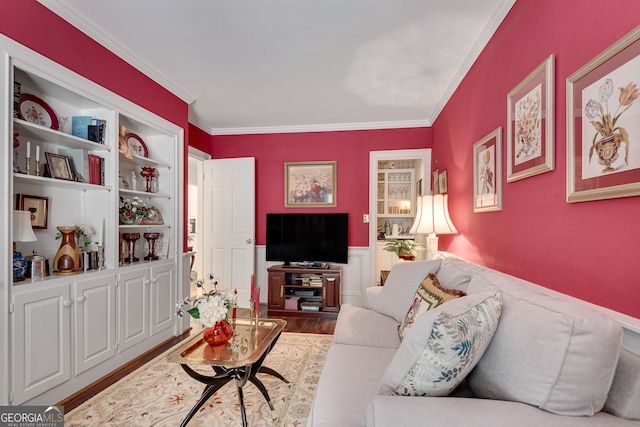 1826 Bedfordshire Ct, Decatur, GA 30033 - living area featuring wood finished floors and crown molding
