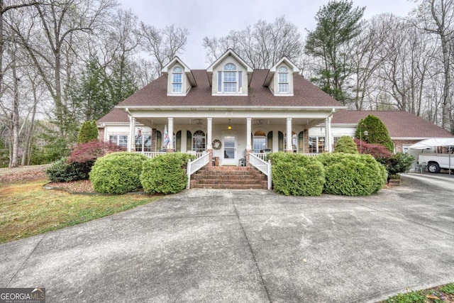 1891 Cedar Cliff Rd, Hiawassee, GA 30546 - new england style home with covered porch and a shingled roof
