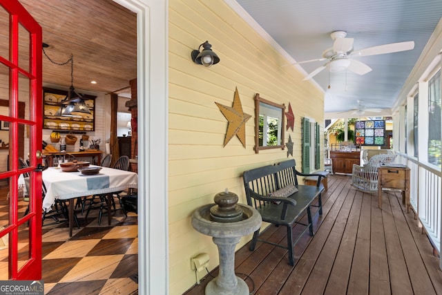 218 Barry St, Decatur, GA 30030 - wooden deck featuring a ceiling fan