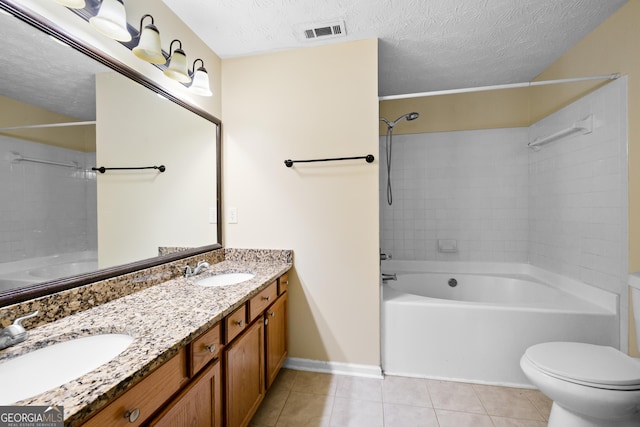 5213 Pinnacle Point Cts, Norcross, GA 30071 - bathroom with tile patterned flooring,  shower combination, visible vents, and a sink