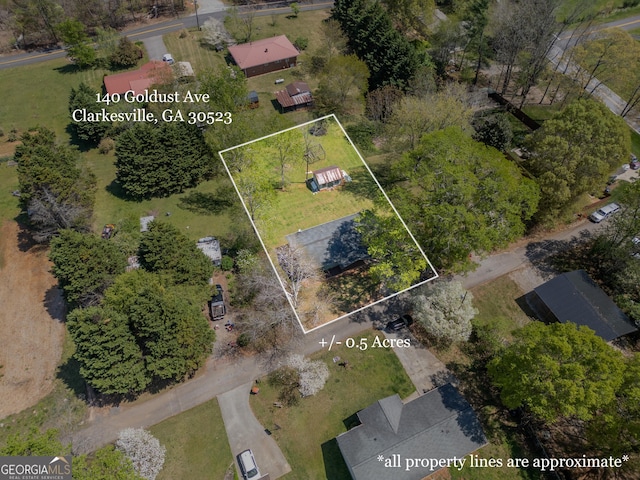 140 Goldust Ave, Clarkesville, GA 30523 - aerial view of property's location featuring property parcel outlined