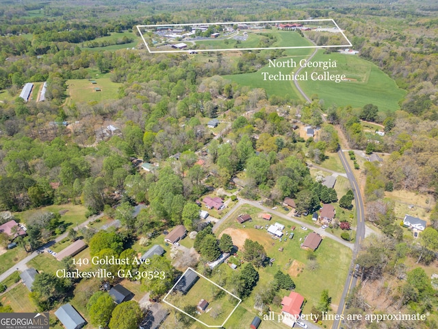 140 Goldust Ave, Clarkesville, GA 30523 - aerial view of property's location with property parcel outlined