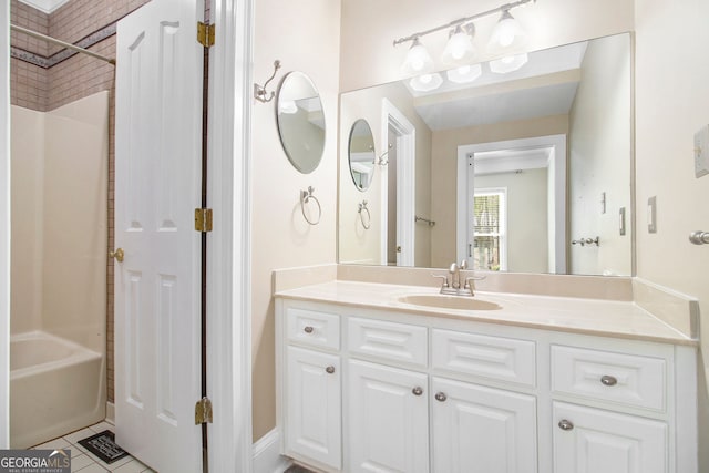 bathroom featuring tile patterned flooring and vanity
