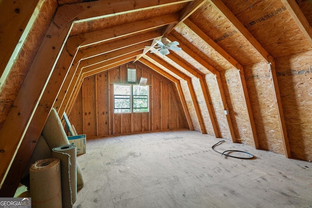 view of unfinished attic