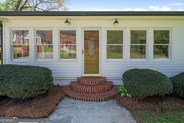 view of exterior entry