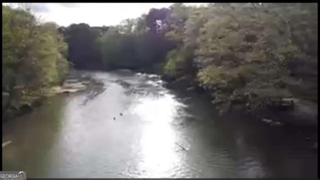 property view of water with a wooded view