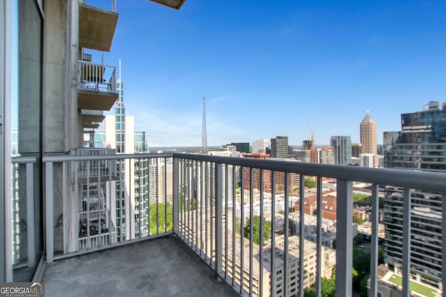 balcony with a city view