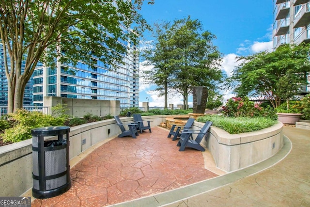 view of community featuring a patio area