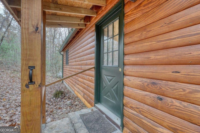 2479 Plum Orchard Rd Unit 1 & 2, Clayton, GA 30525 - doorway to property featuring log veneer siding