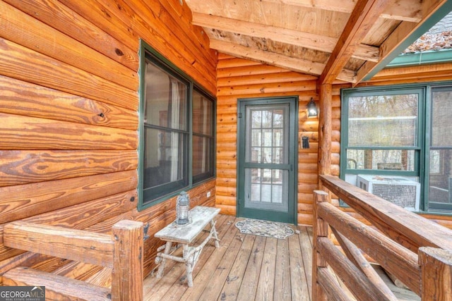 2479 Plum Orchard Rd Unit 1 & 2, Clayton, GA 30525 - view of exterior entry featuring cooling unit and log exterior